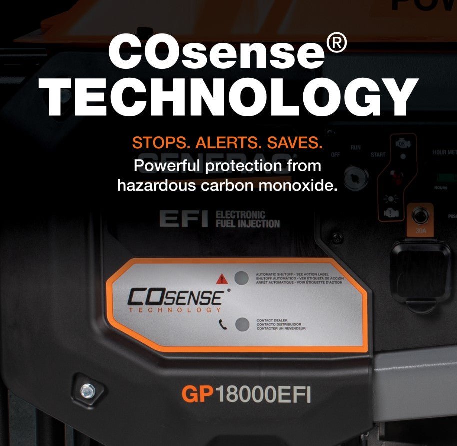 Generac GP18000EFI 18000W/22500W Generator 50 Amp Low THD CO Sense Gas Electric Start 8917 Manufacturer RFB
