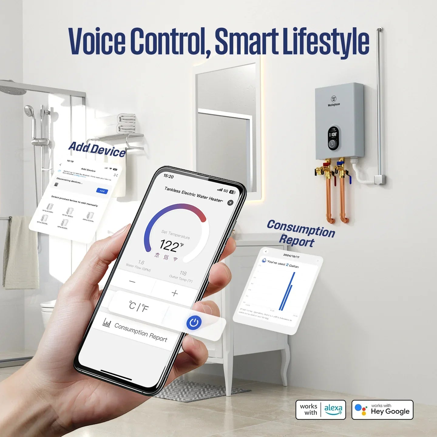 Westinghouse Apolo Tankless Water Heater 11kW with WiFi 2.6 GPM 240V New