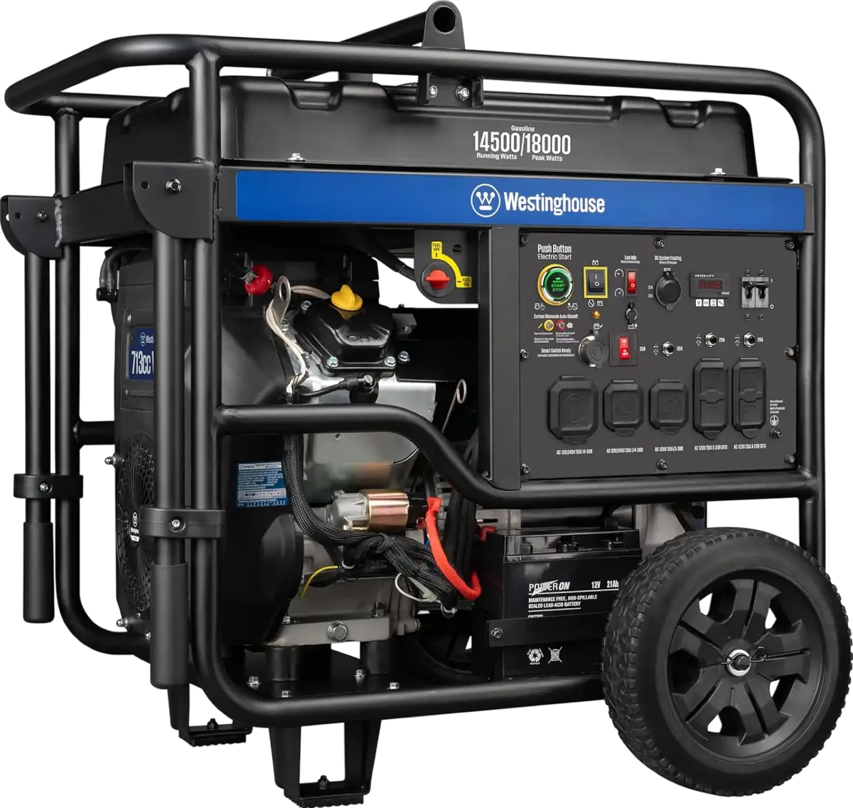 Westinghouse WGen14500c 14500W/18000W Generator 50 Amp CO Sensor Gas Remote Start New