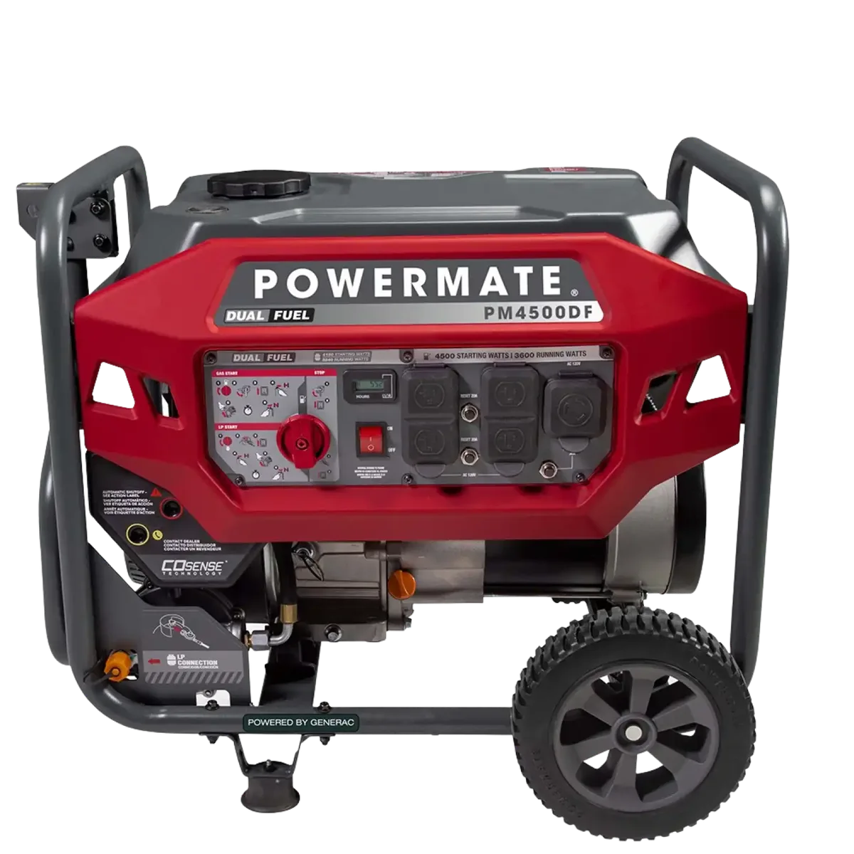 Generac/Powermate PM4500DF 3600W/4500W Recoil Start Dual Fuel Portable Generator with CO-Sense New