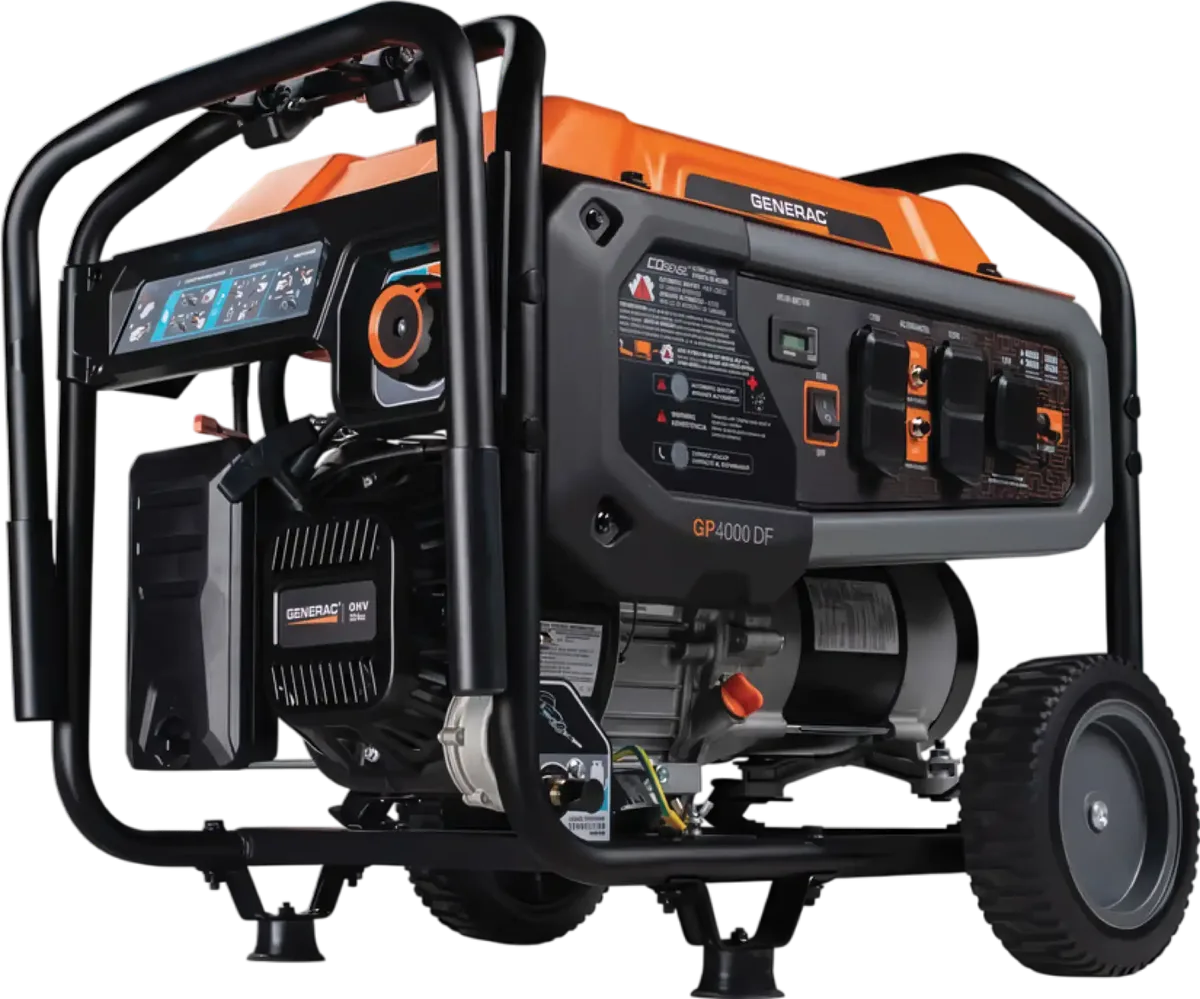 Generac GP4000 DF 4000W/4500W Generator Gas Propane Recoil Start with CO Sense 8155 RFB